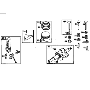 Piston Assembly And Ring Set Diagram and Parts List for 19E400-19E499 1132 Briggs and Stratton Engine